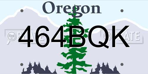 464BQK Oregon License Plate