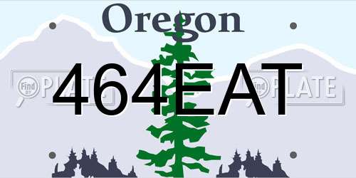 464EAT Oregon License Plate