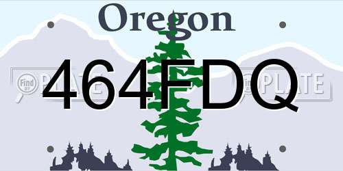 464FDQ Oregon License Plate