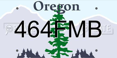 464FMB Oregon License Plate