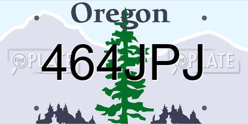 464JPJ Oregon License Plate