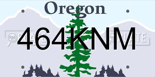 464KNM Oregon License Plate