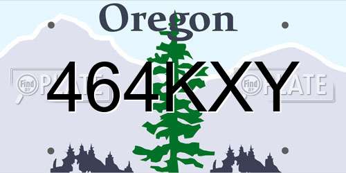 464KXY Oregon License Plate