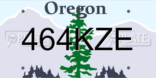 464KZE Oregon License Plate