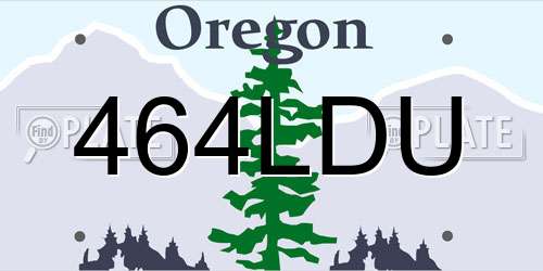 464LDU Oregon License Plate