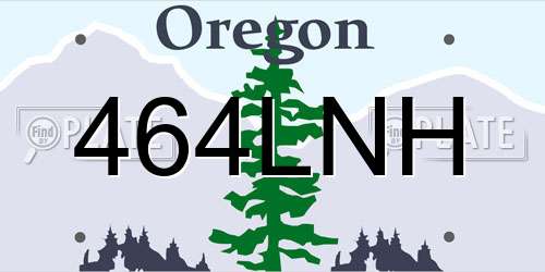464LNH Oregon License Plate