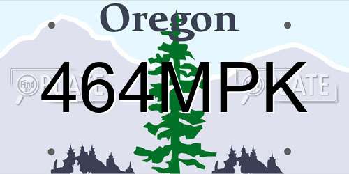 464MPK Oregon License Plate