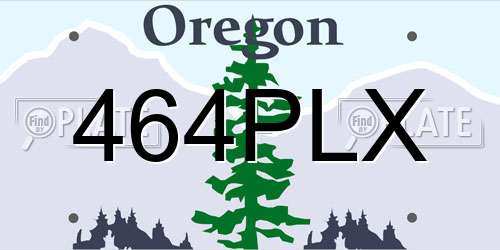 464PLX Oregon License Plate