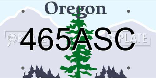 465ASC Oregon License Plate