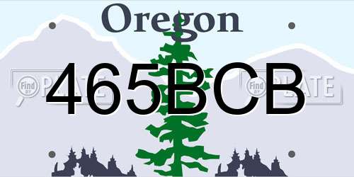 465BCB Oregon License Plate