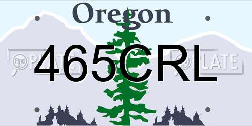 465CRL Oregon License Plate