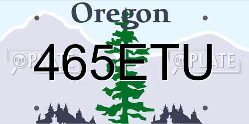 465ETU Oregon License Plate