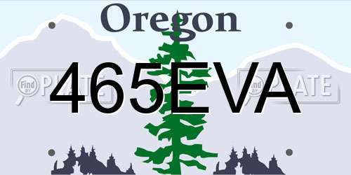 465EVA Oregon License Plate