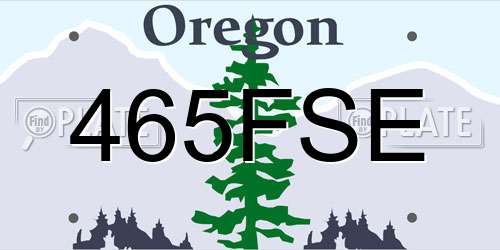 465FSE Oregon License Plate