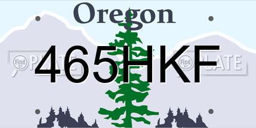 465HKF Oregon License Plate