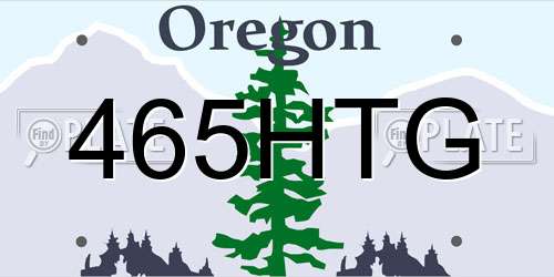 465HTG Oregon License Plate