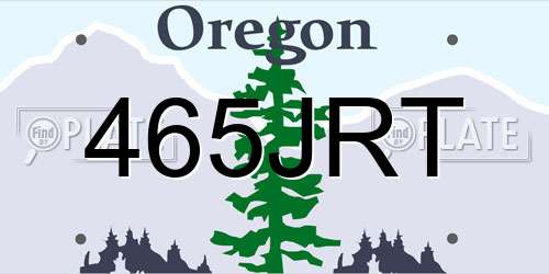 465JRT Oregon License Plate