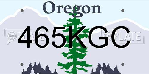 465KGC Oregon License Plate