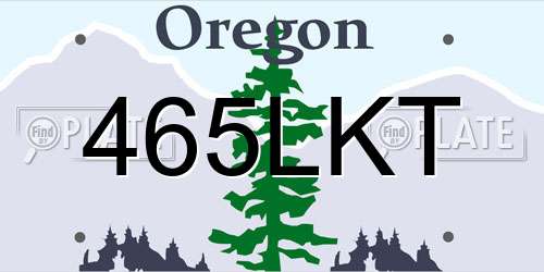 465LKT Oregon License Plate