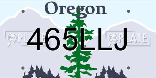 465LLJ Oregon License Plate