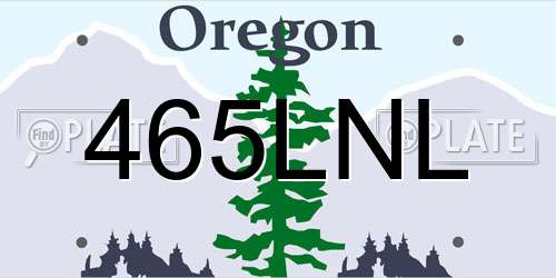465LNL Oregon License Plate