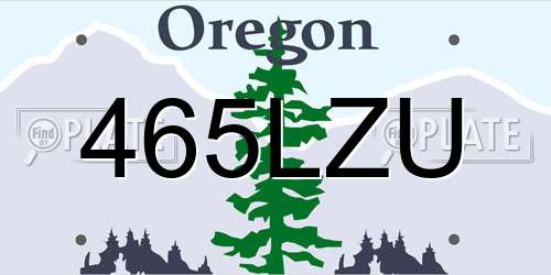 465LZU Oregon License Plate