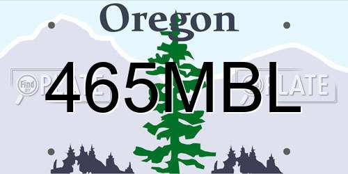 465MBL Oregon License Plate