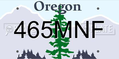 465MNF Oregon License Plate