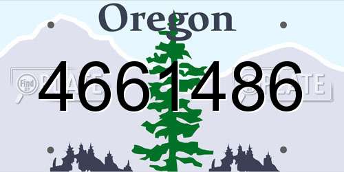 4661486 Oregon License Plate