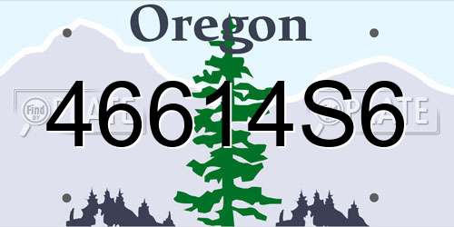 46614S6 Oregon License Plate