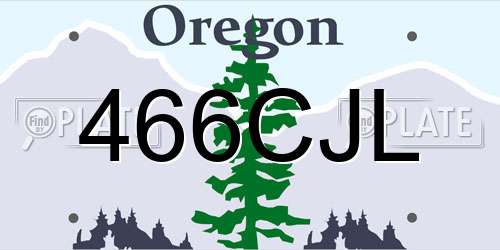 466CJL Oregon License Plate