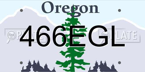 466EGL Oregon License Plate