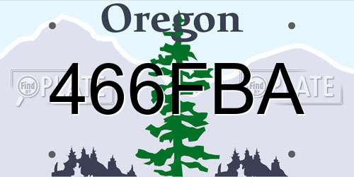 466FBA Oregon License Plate