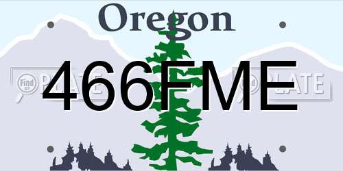 466FME Oregon License Plate