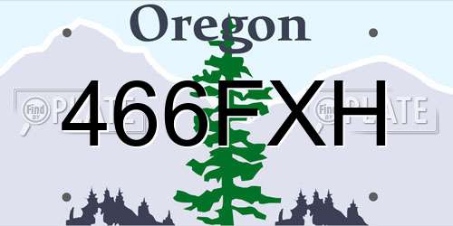 466FXH Oregon License Plate