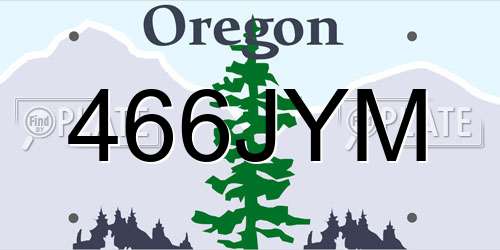 466JYM Oregon License Plate