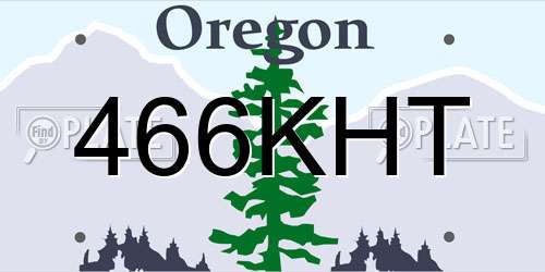 466KHT Oregon License Plate