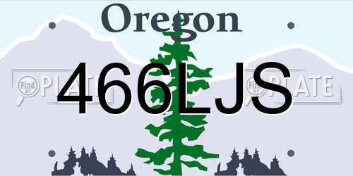 466LJS Oregon License Plate