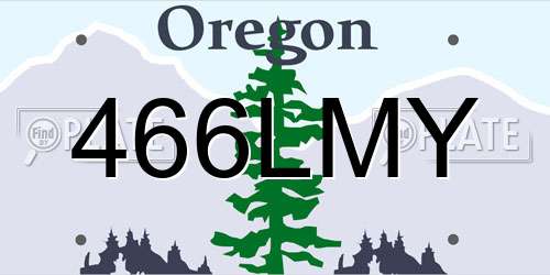 466LMY Oregon License Plate