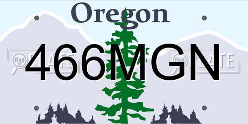 466MGN Oregon License Plate