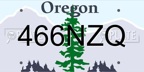 466NZQ Oregon License Plate