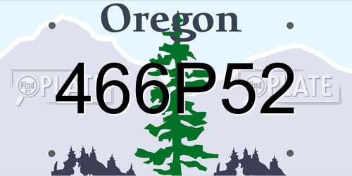 466P52 Oregon License Plate