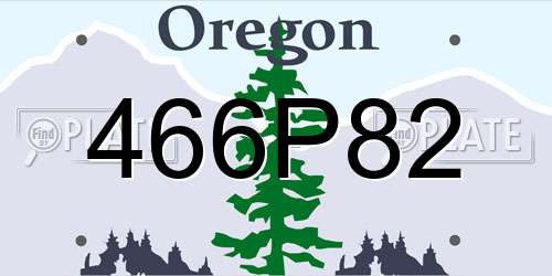 466P82 Oregon License Plate