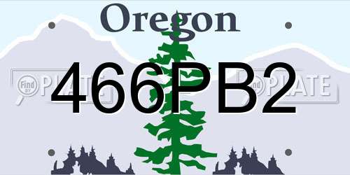 466PB2 Oregon License Plate