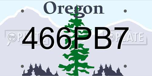 466PB7 Oregon License Plate