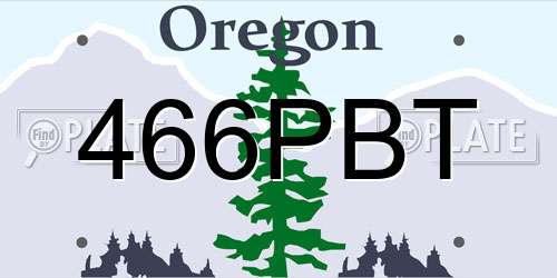 466PBT Oregon License Plate