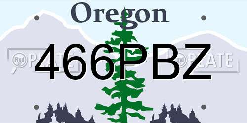 466PBZ Oregon License Plate