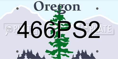 466PS2 Oregon License Plate
