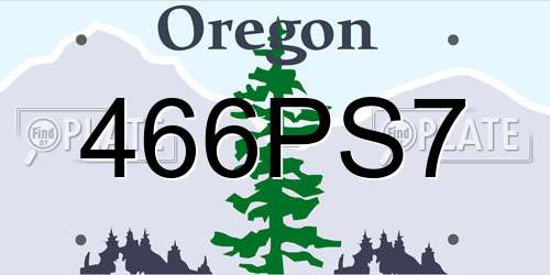 466PS7 Oregon License Plate