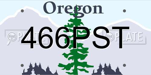 466PST Oregon License Plate